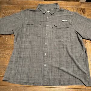 Habit Men's 3XL Vented Fishing Shirt Short Sleeve Button Down Gray UPF 40+